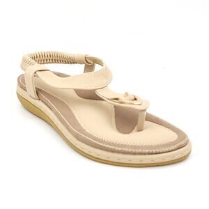Callixte Comfy Women Slingback Thong Sandals Size US 5.5 Beige Tan